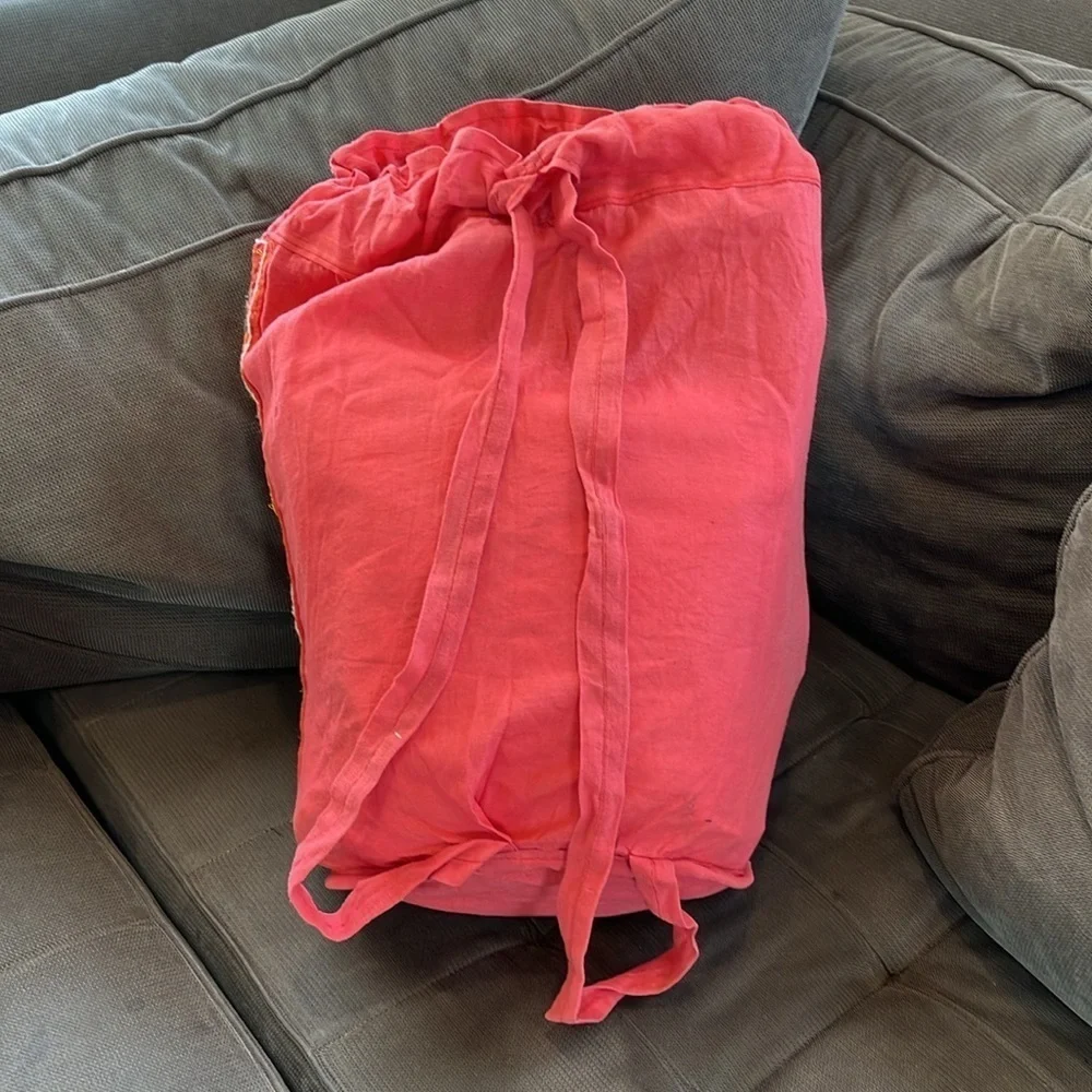 🛼🐠Embroidered bag backpack from India elephant cinch top pink orange BUDGET